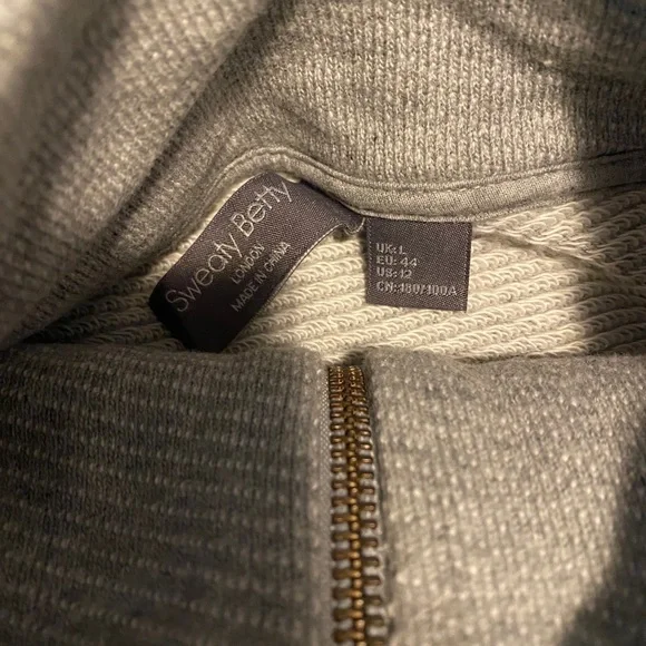 Sweaty Betty Nestle Up Sweat Set 1/4 Zip Pullover Taper Trouser Grey $228 - Picture 10 of 13